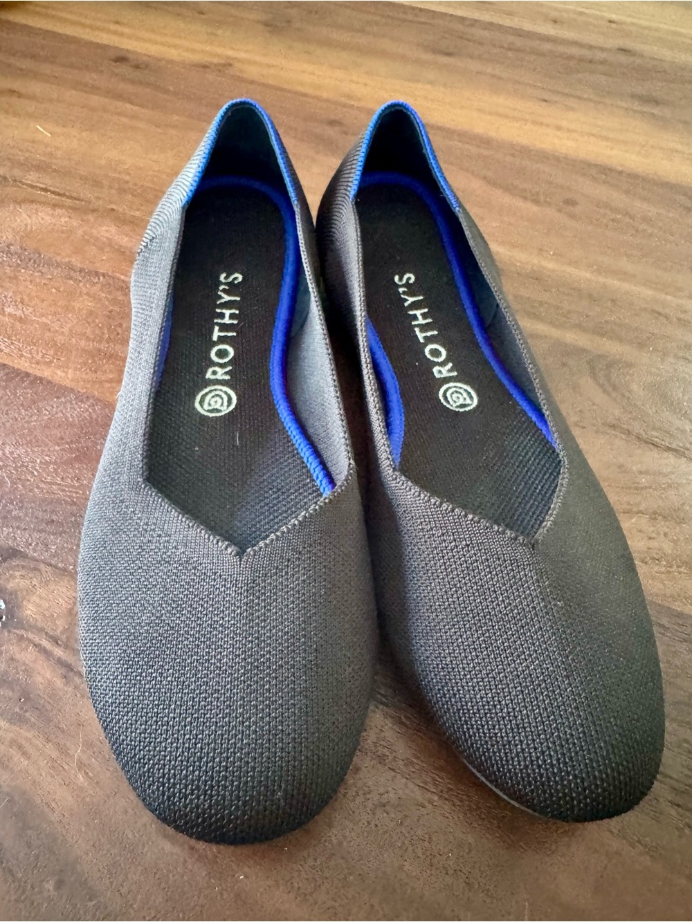 Rothy’s The Flat Round Toe Knit Solid Shoes Black, Women’s Size 11 EUC